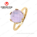 New Arrival Gold Ring with Amethyst Stone 18K